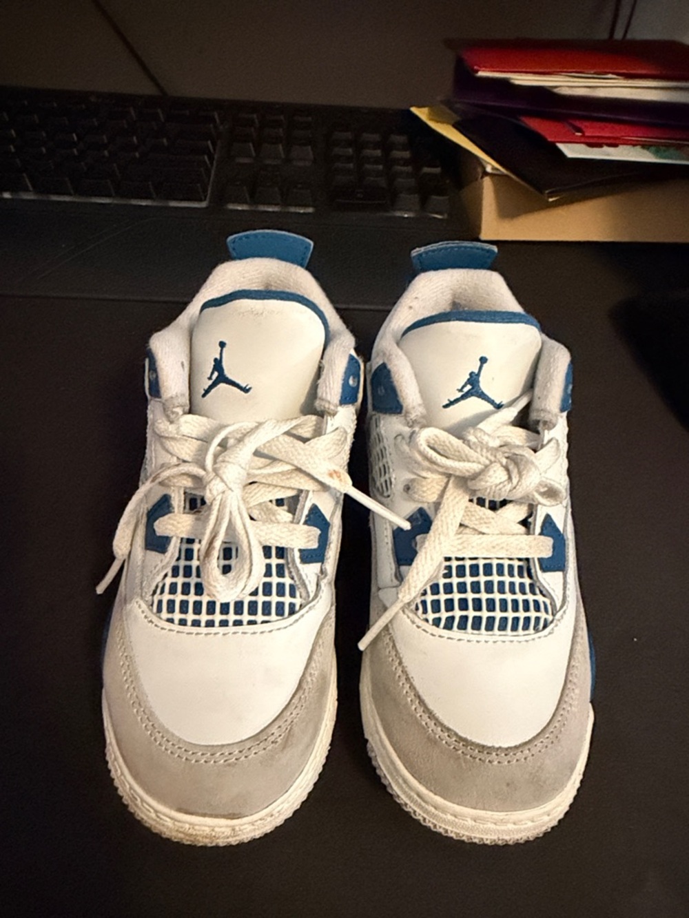 Jordan Kids White and Blue Retro Sneaker